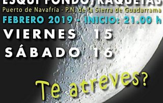 Excursión en raquetas de nieve o esquí de fondo. Bajo la luna llena.