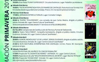 Programación de primavera 2019. Cantalejo.