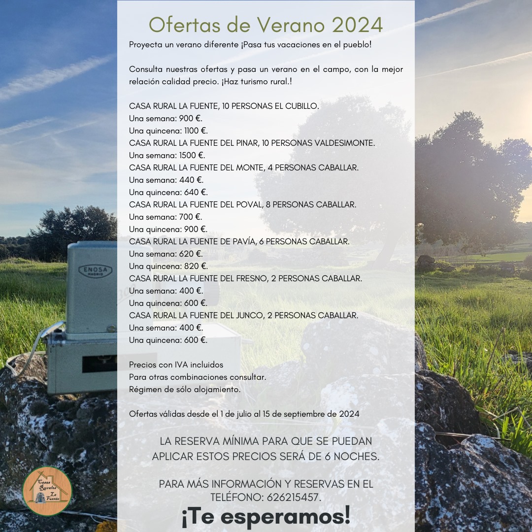 Ofertas de Verano 2024. Casas Rurales Segovia
