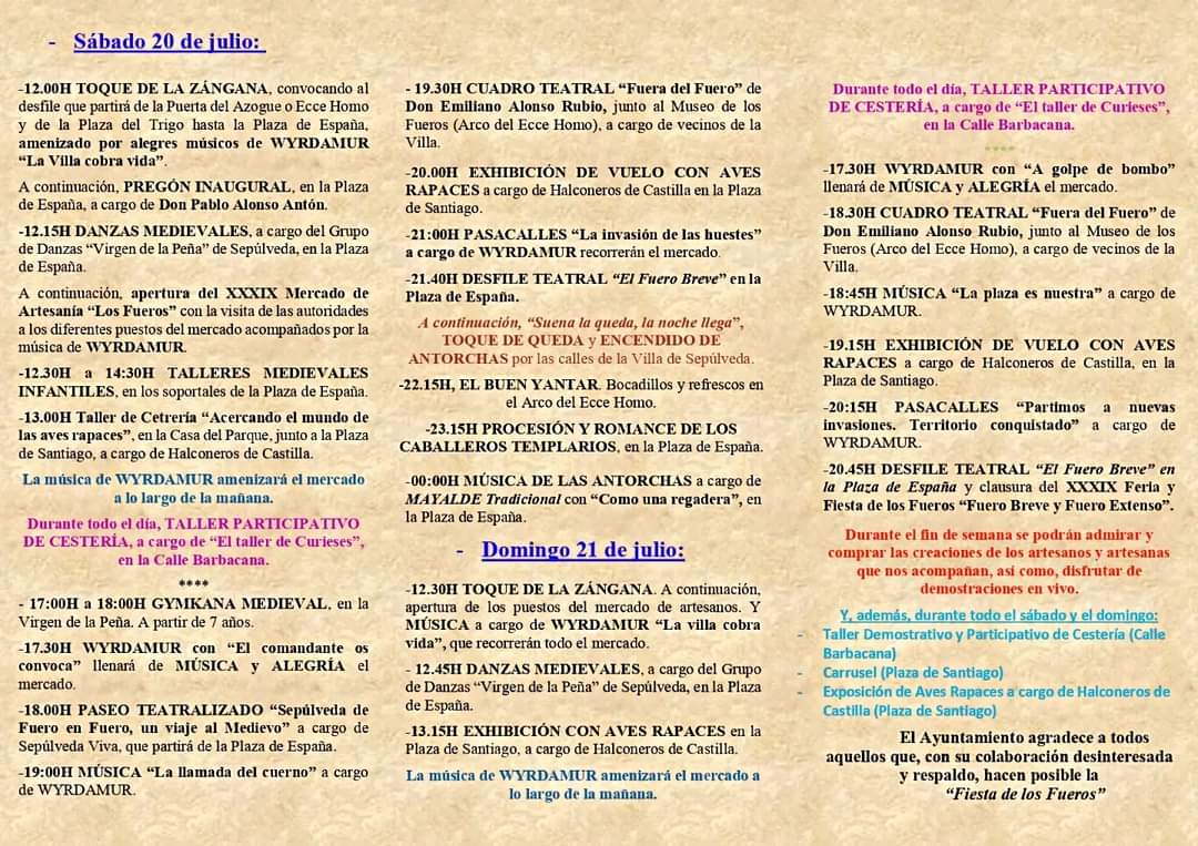 Fiesta de los Fueros 2024 Fuero Breve y Fuero Extenso