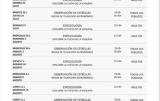 Actividades en la Naturaleza. Verano 2025.