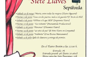 XIV Certamen de Teatro Aficionado Siete Llaves de Sepúlveda