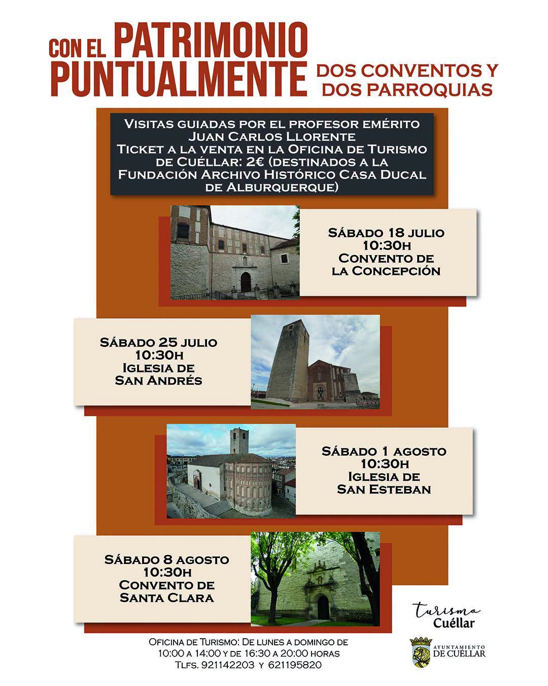 Con el Patrimonio Puntualmente, Dos Conventos y Dos Parroquias. Cuéllar.
