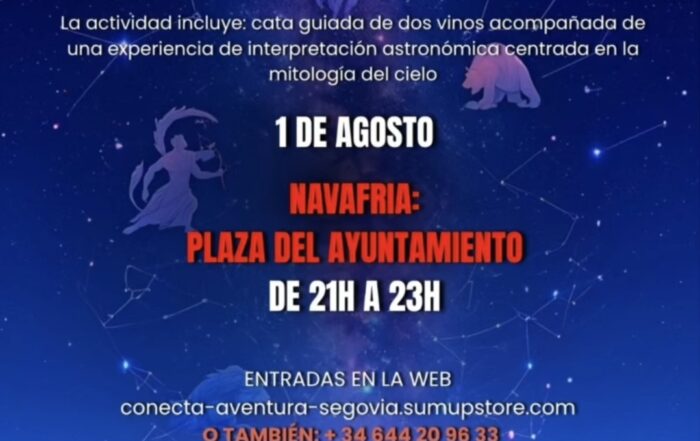 Bajo las Estrellas: Cata de vino y mitología en Navafría.