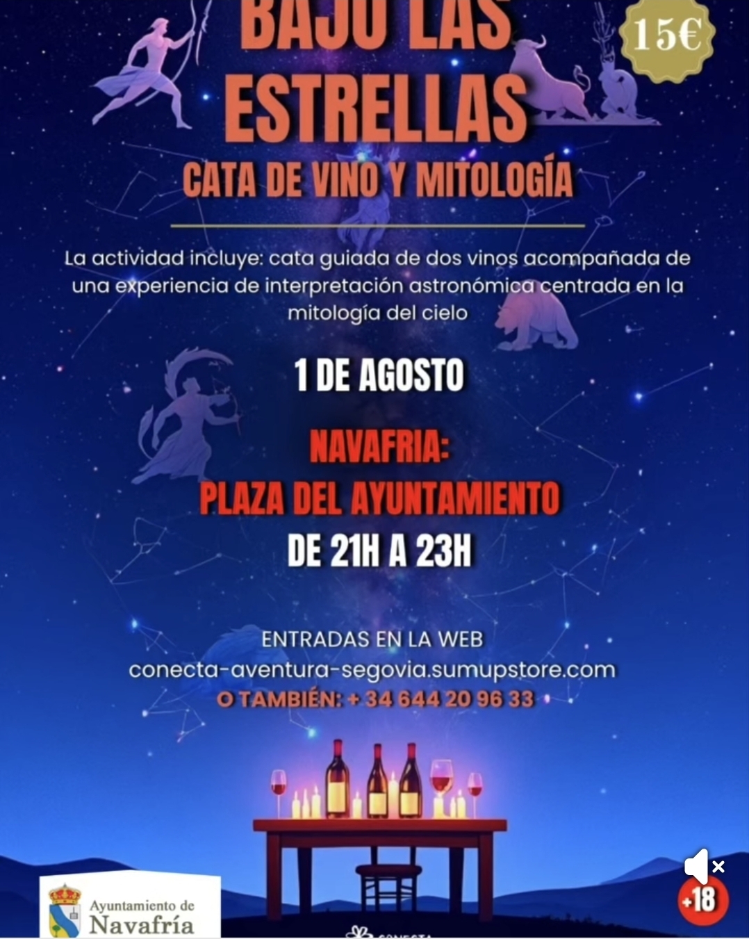 Bajo las Estrellas: Cata de vino y mitología en Navafría.