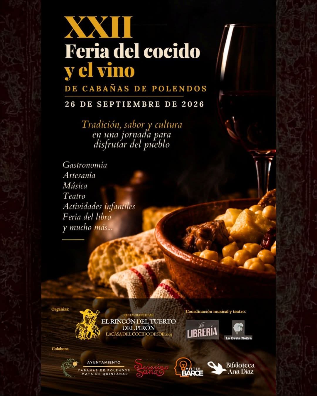 Cabañas de Polendos celebra su XXI Feria del Garbanzo y el Vino.